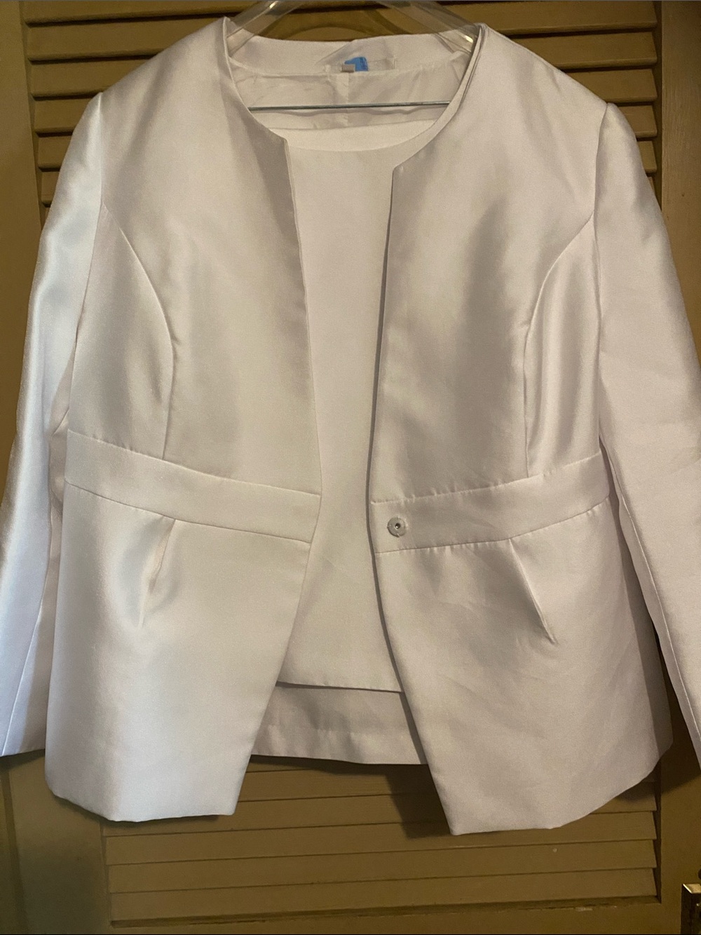 Women's White Open-Front Jacket